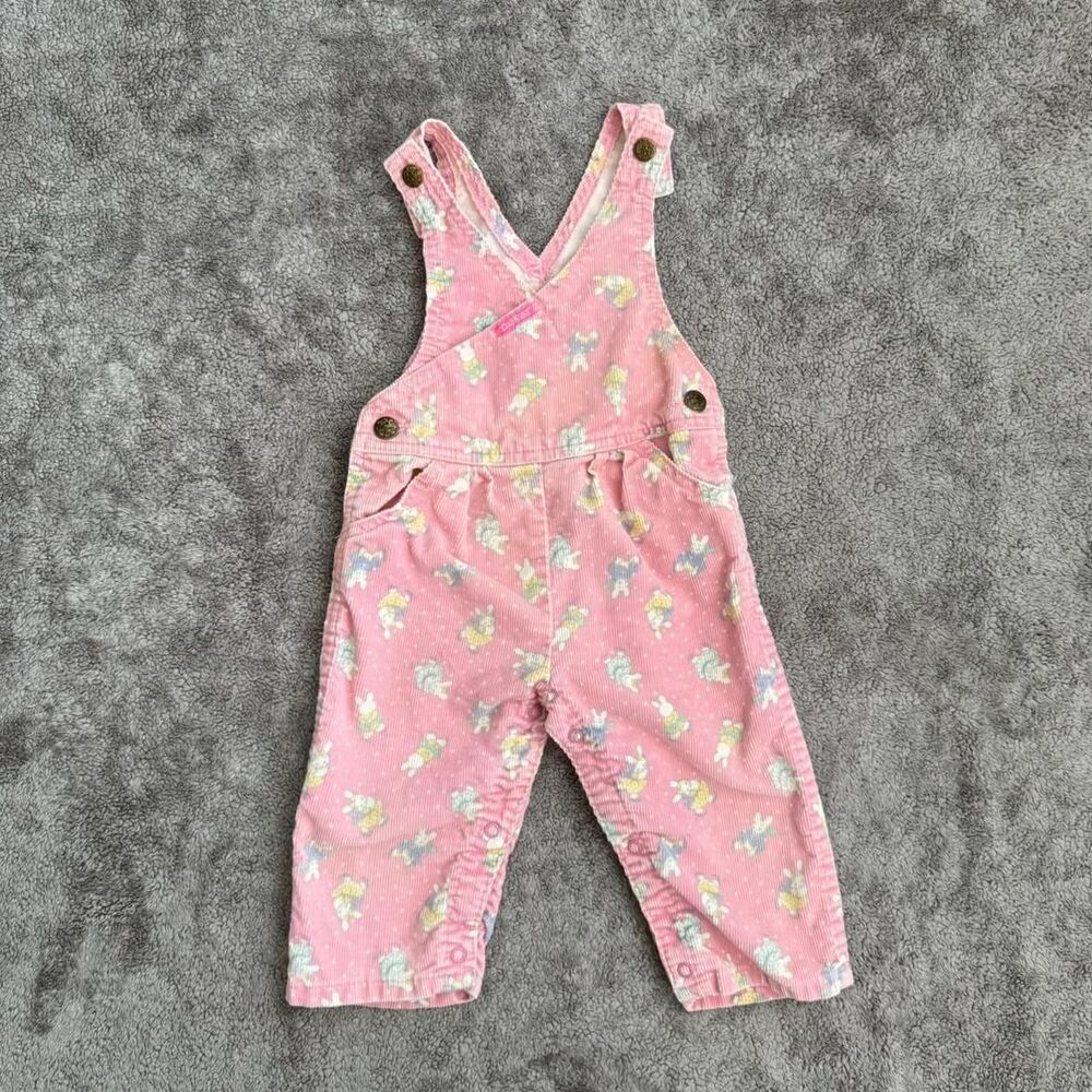 Vintage OshKosh pink overalls bunny cartoon